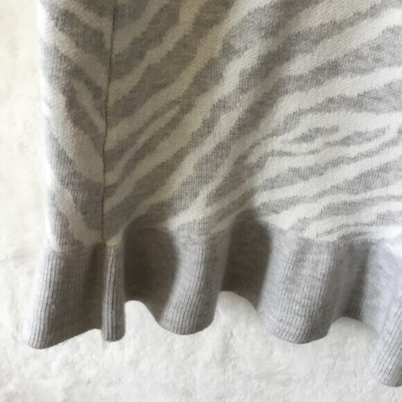 Anthropologie Gray Zebra Ruffled Knit Skirt - Picture 7 of 14